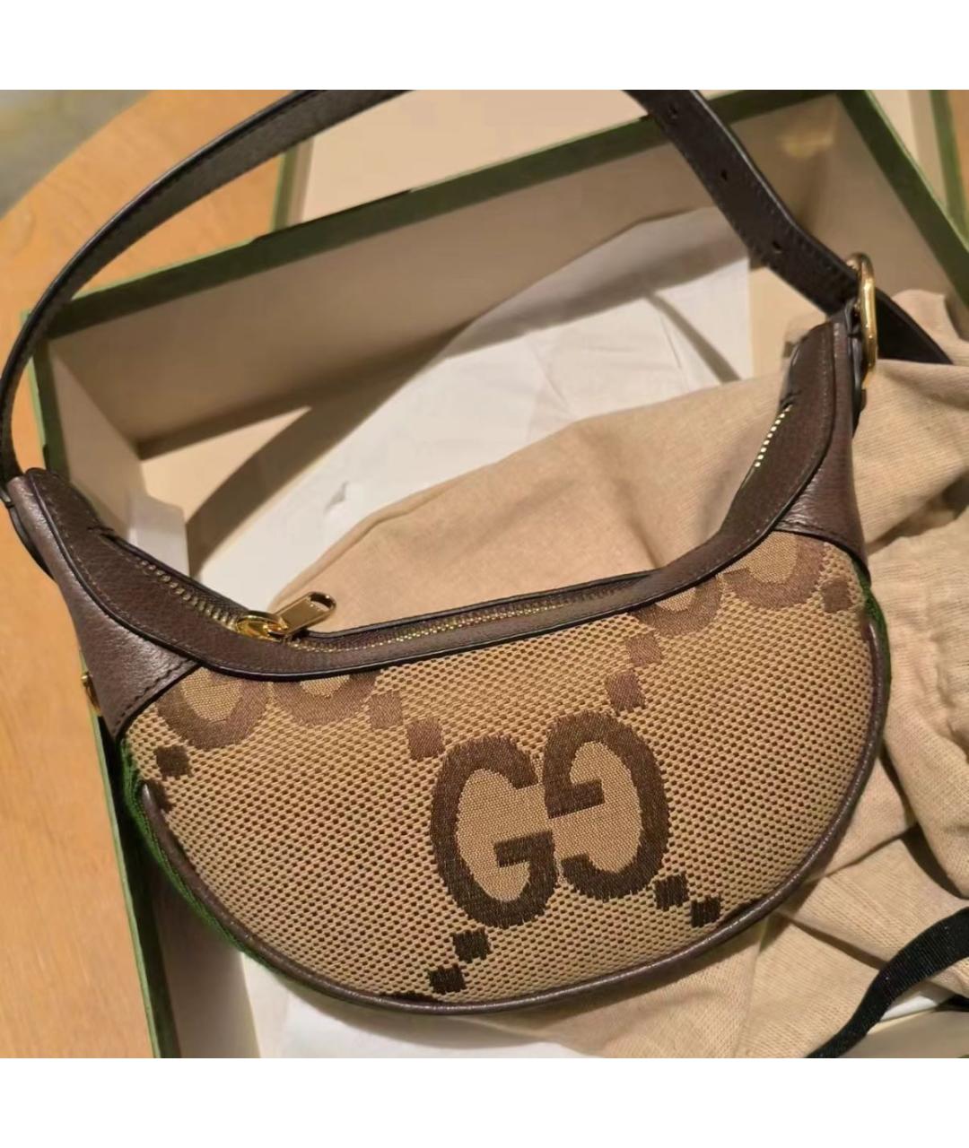 GUCCI Бежевая канва сумка с короткими ручками, фото 7