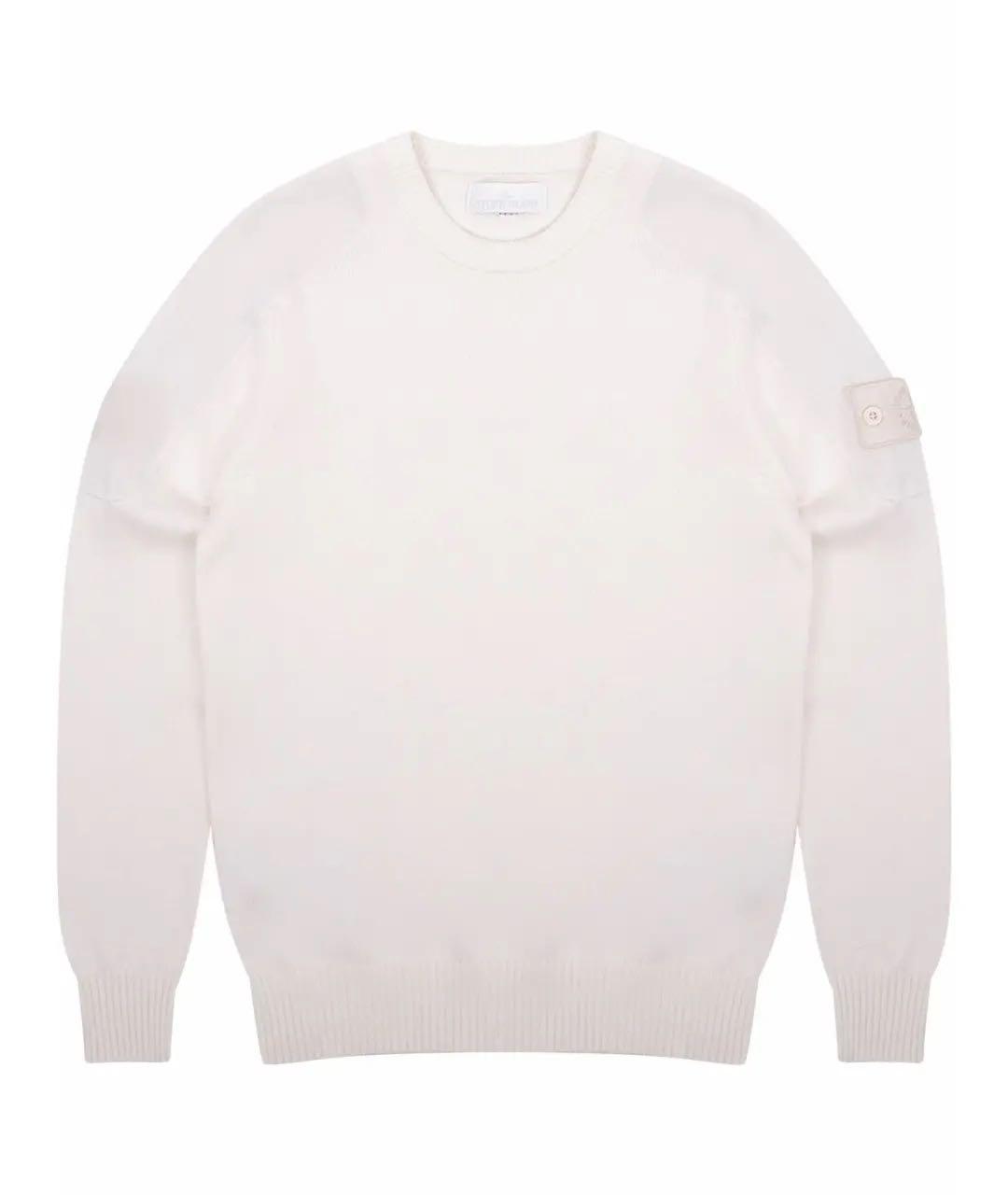 STONE ISLAND Белый шерстяной джемпер / свитер, фото 6