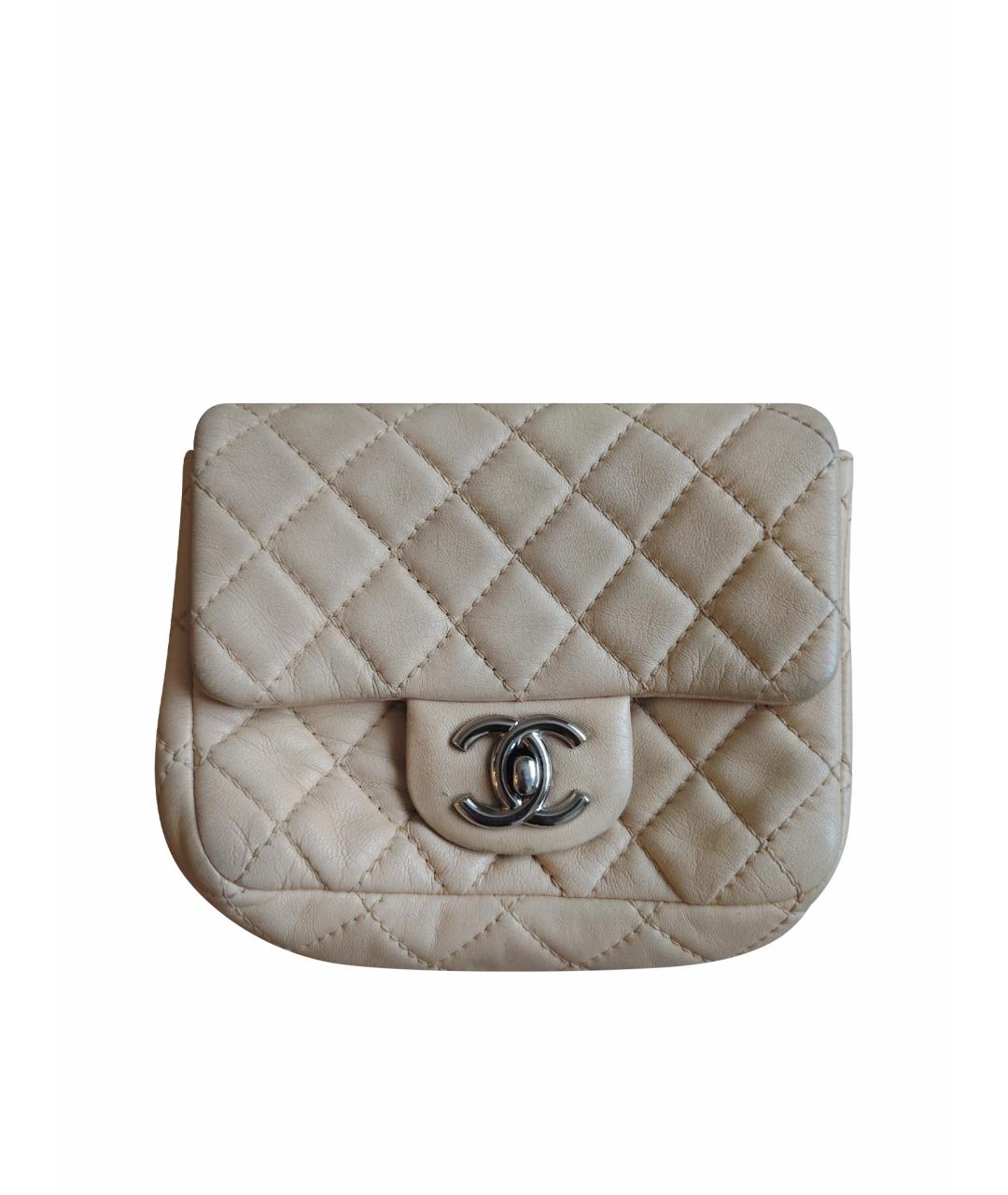 CHANEL Бежевая кожаная сумка через плечо, фото 1