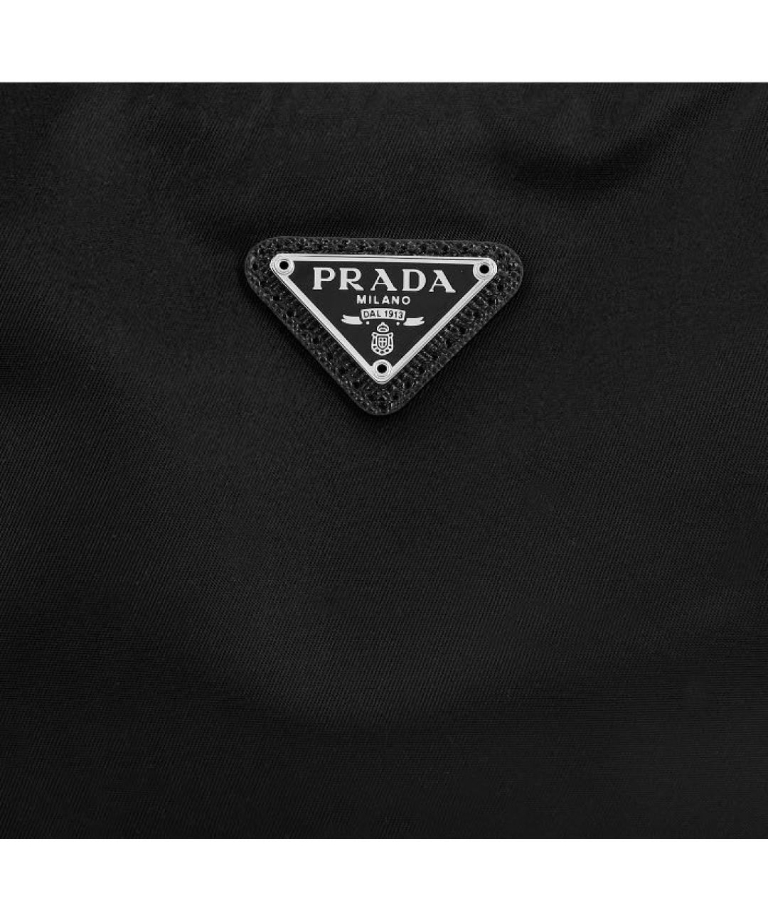 PRADA Черная нейлоновая сумка с короткими ручками, фото 4