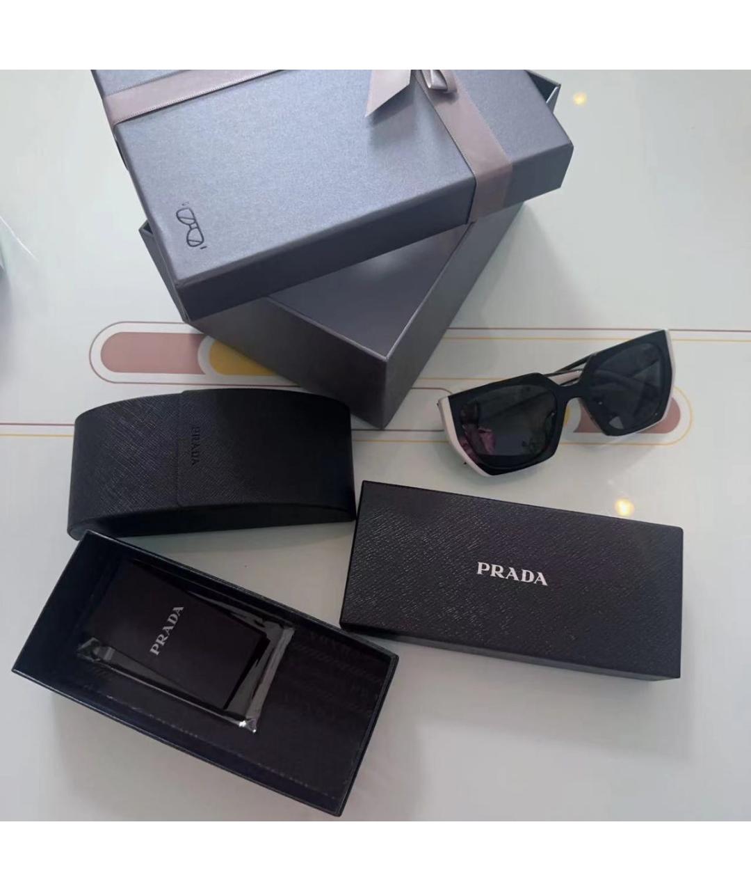 PRADA Черные пластиковые солнцезащитные очки, фото 5