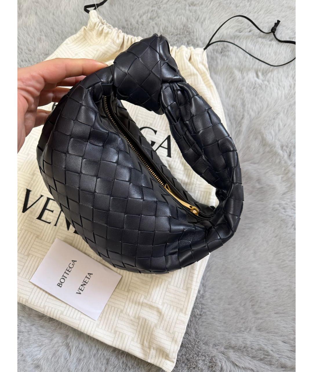 BOTTEGA VENETA Черная кожаная сумка с короткими ручками, фото 7