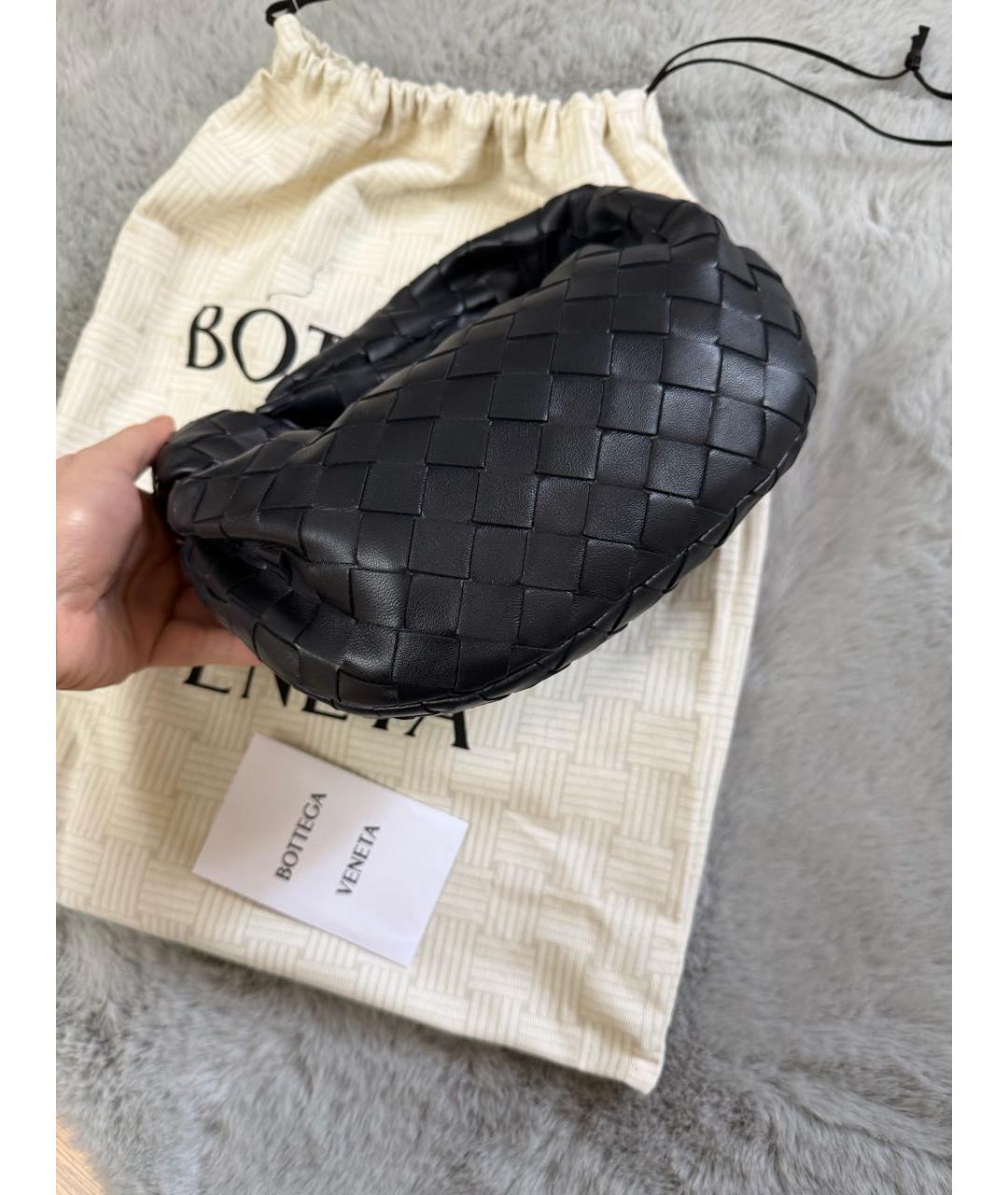 BOTTEGA VENETA Черная кожаная сумка с короткими ручками, фото 6