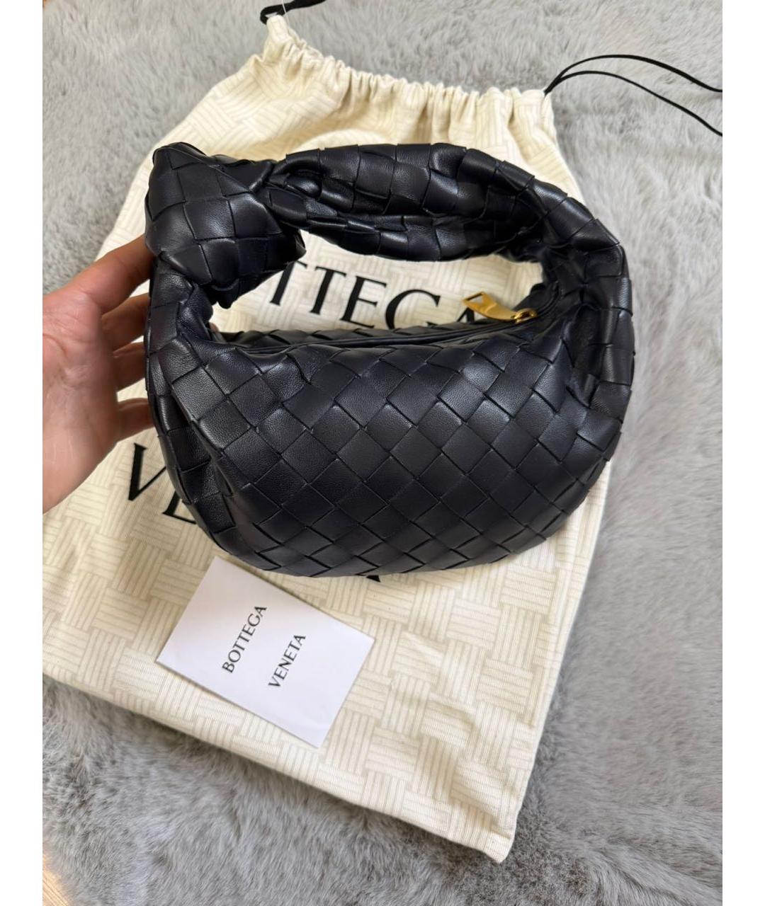 BOTTEGA VENETA Черная кожаная сумка с короткими ручками, фото 4