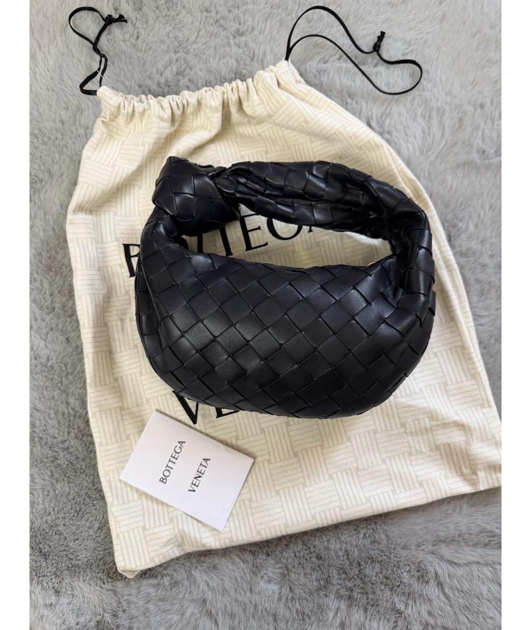 BOTTEGA VENETA Черная кожаная сумка с короткими ручками, фото 8