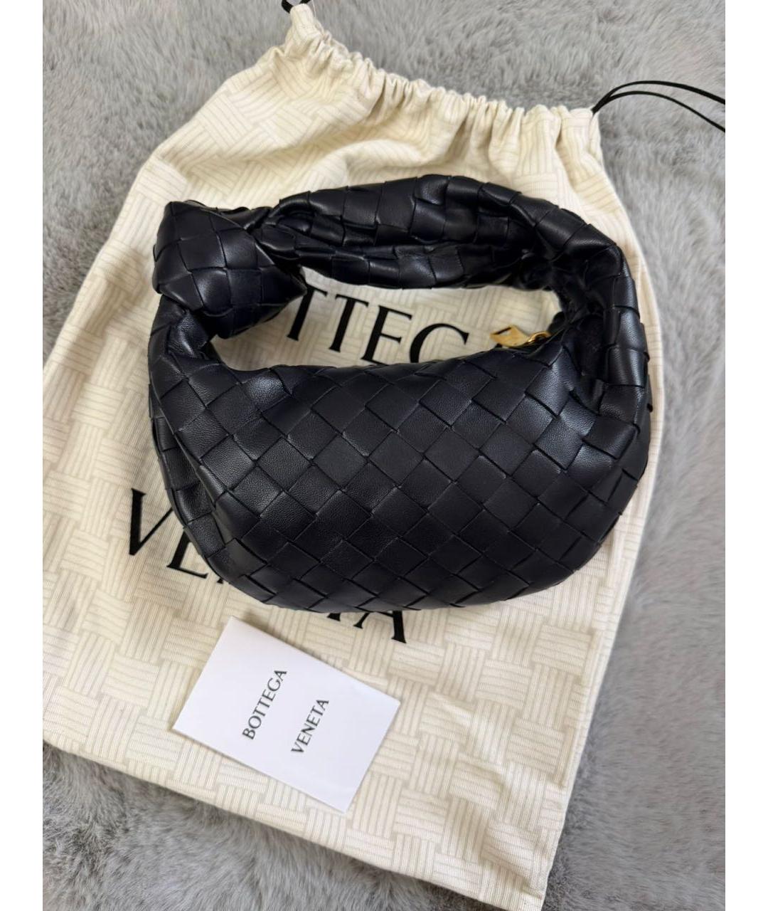 BOTTEGA VENETA Черная кожаная сумка с короткими ручками, фото 5