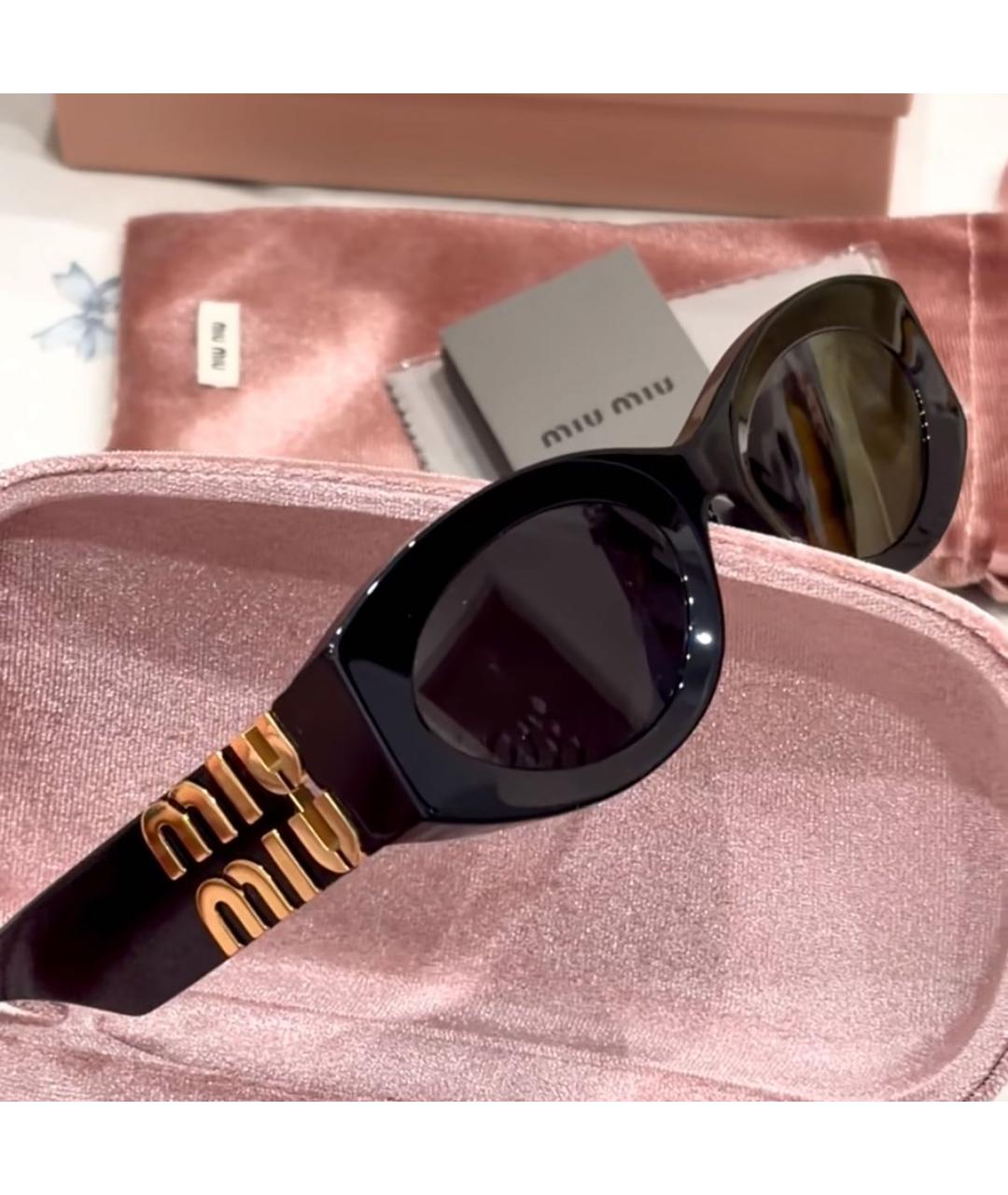 MIU MIU Черные пластиковые солнцезащитные очки, фото 5