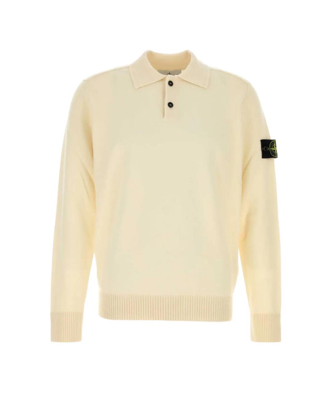 STONE ISLAND Бежевый шерстяной джемпер / свитер, фото 1