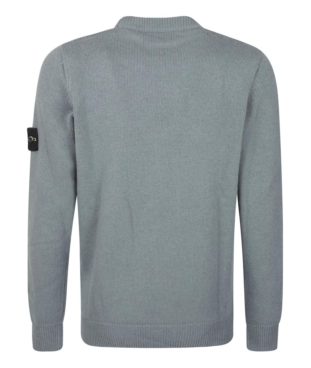 STONE ISLAND Бирюзовый шерстяной джемпер / свитер, фото 3