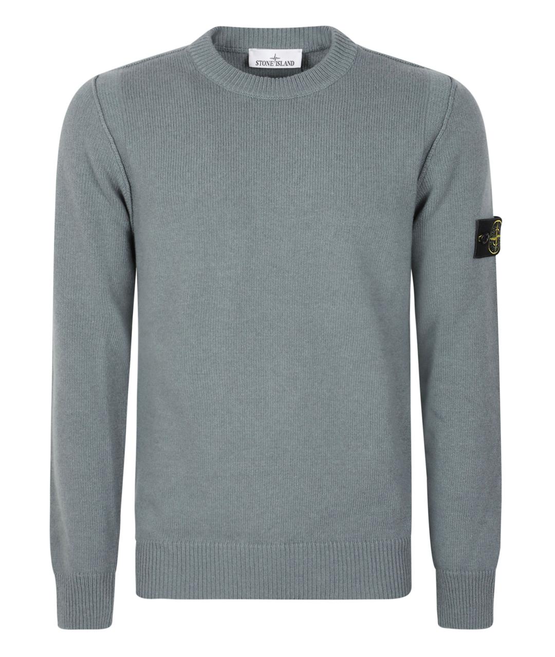 STONE ISLAND Бирюзовый шерстяной джемпер / свитер, фото 1