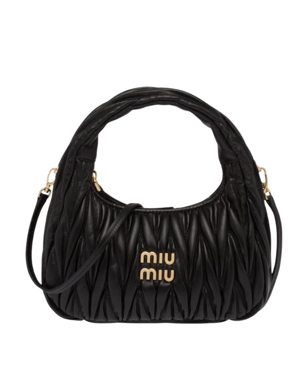 MIU MIU Черная кожаная сумка с короткими ручками, фото 1