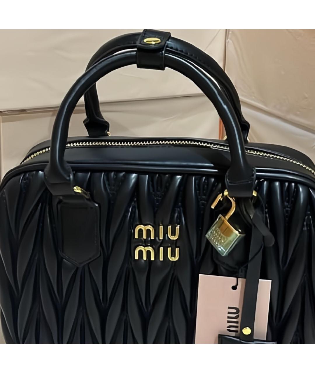 MIU MIU Черная кожаная сумка с короткими ручками, фото 7