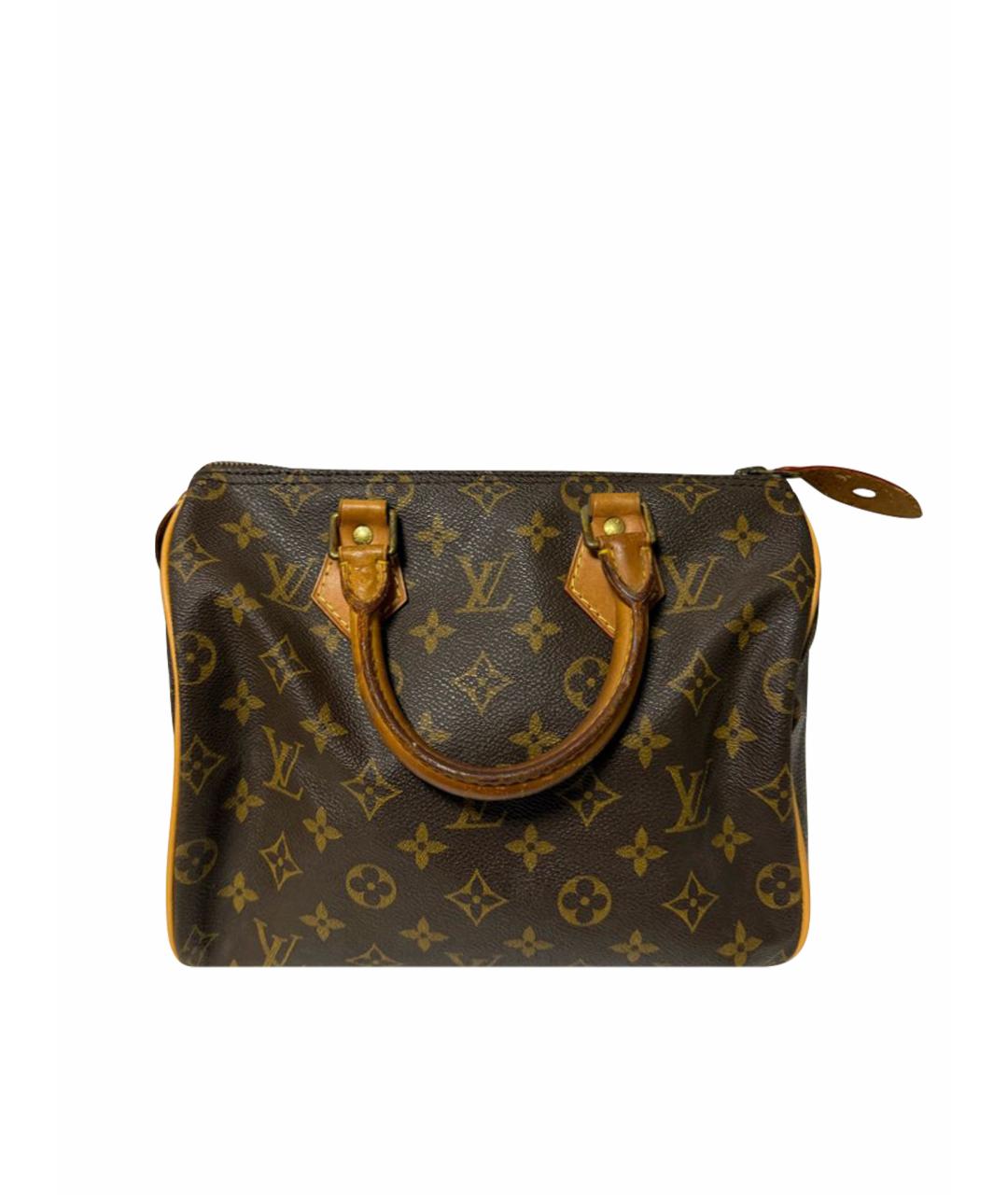LOUIS VUITTON Коричневая кожаная сумка с короткими ручками, фото 1