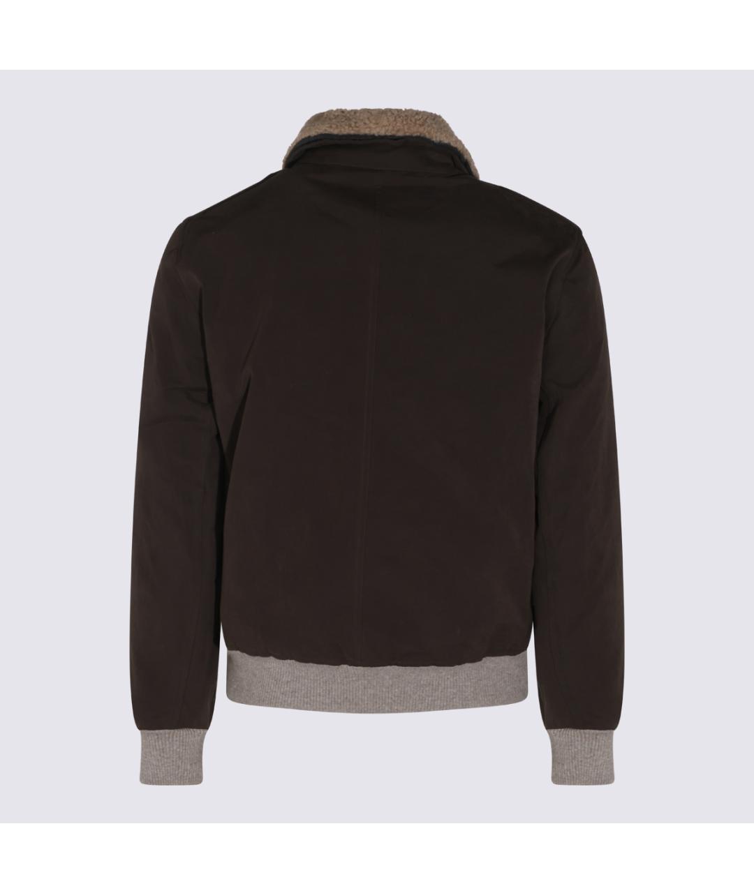 BRUNELLO CUCINELLI Коричневая хлопко-эластановая куртка, фото 4