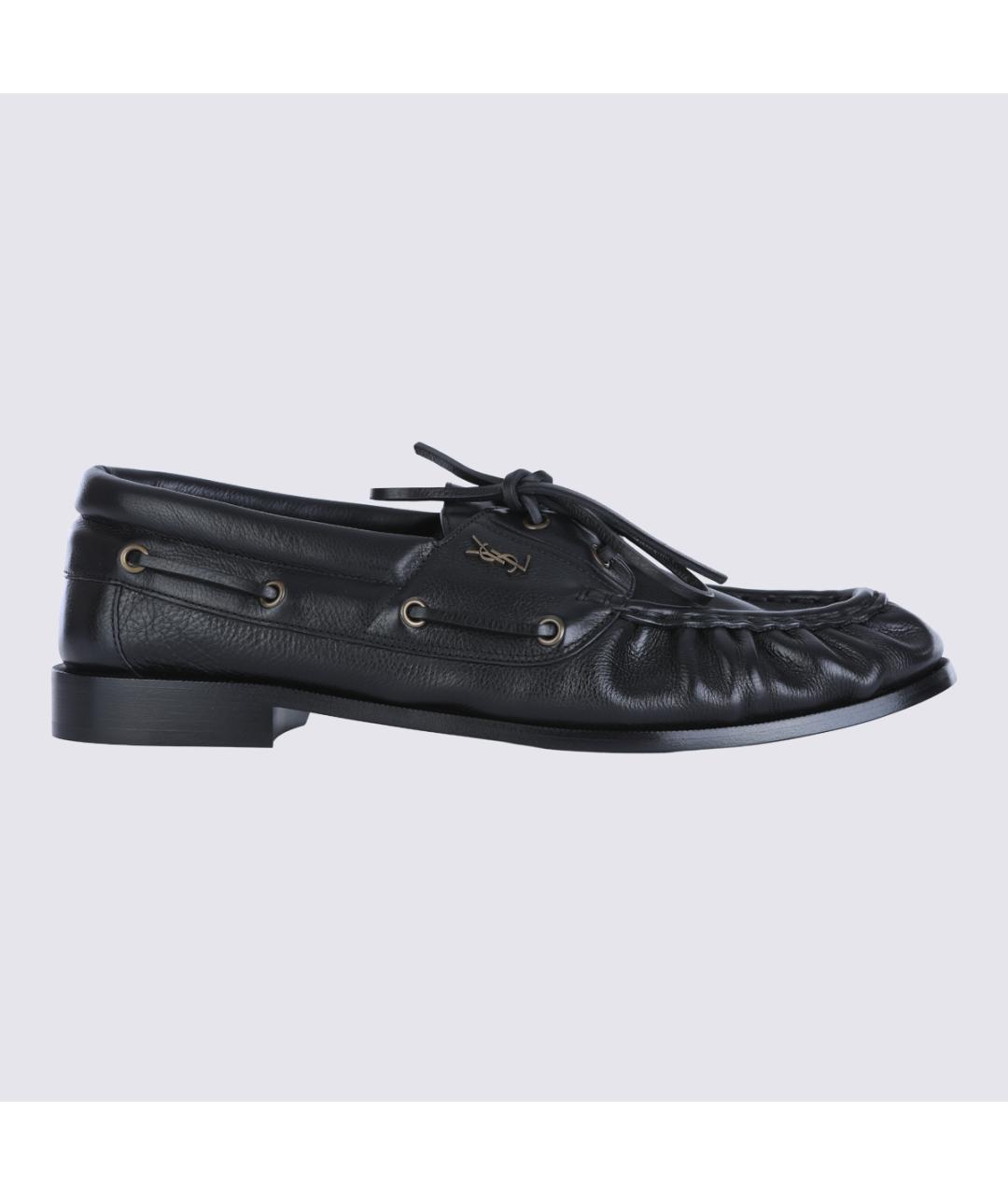 SAINT LAURENT Черные кожаные лоферы, фото 2