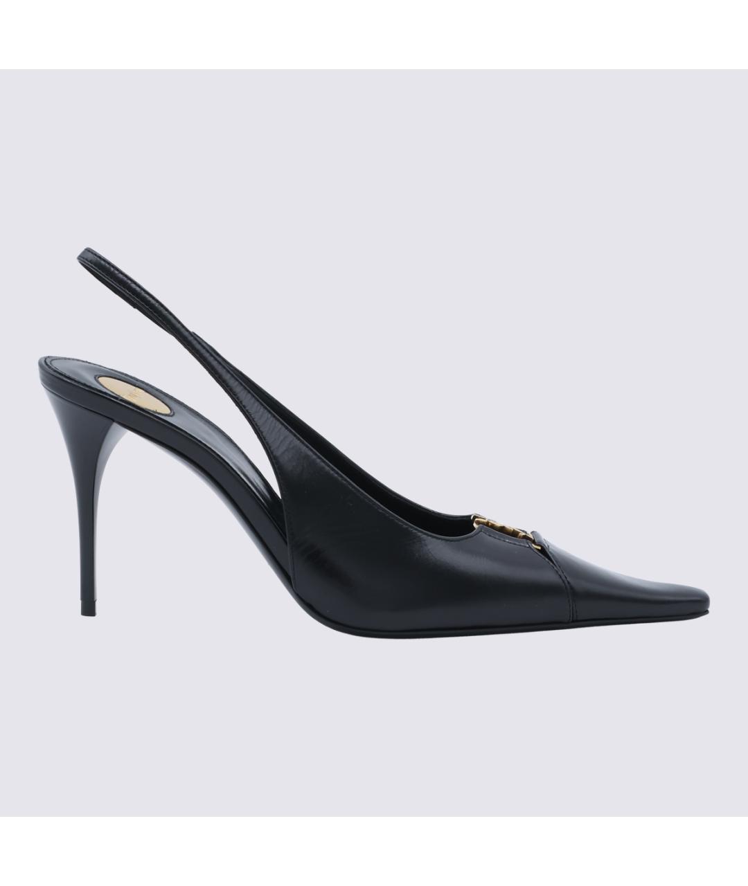 SAINT LAURENT Черные кожаные туфли, фото 2