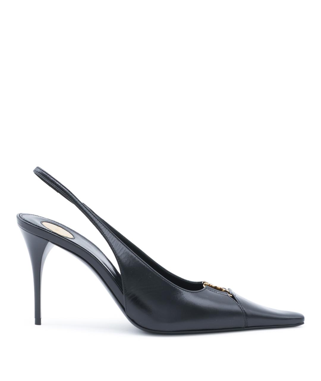 SAINT LAURENT Черные кожаные туфли, фото 1