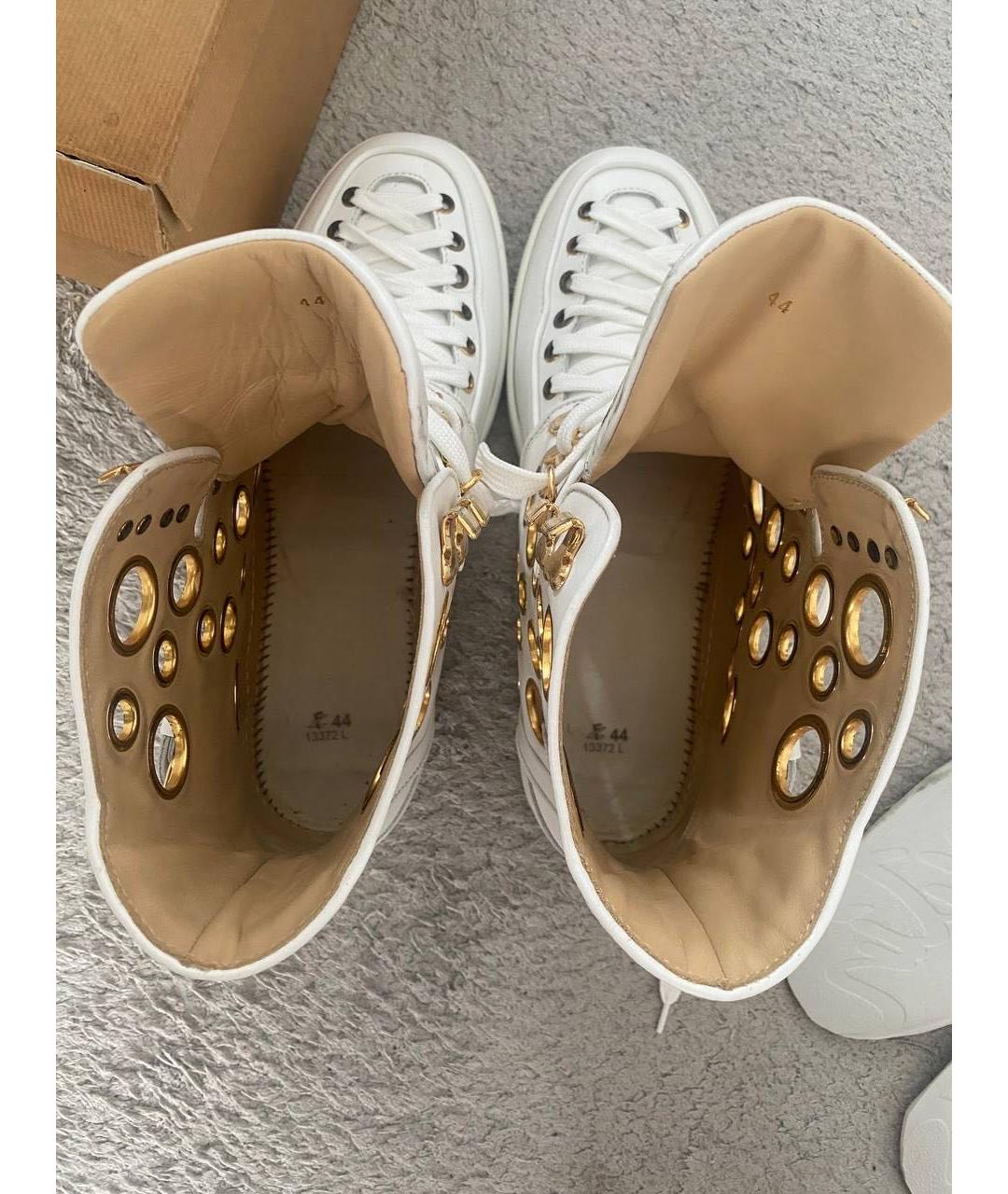 CHRISTIAN LOUBOUTIN Белые кожаные высокие кроссовки / кеды, фото 7