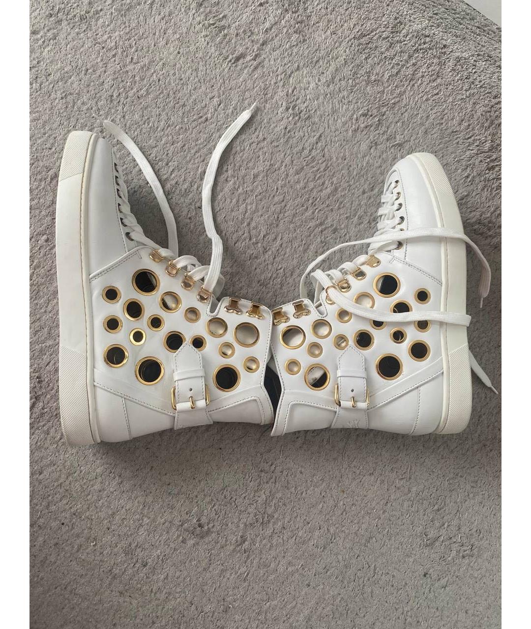 CHRISTIAN LOUBOUTIN Белые кожаные высокие кроссовки / кеды, фото 8