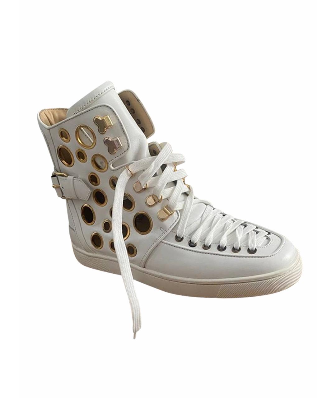CHRISTIAN LOUBOUTIN Белые кожаные высокие кроссовки / кеды, фото 1
