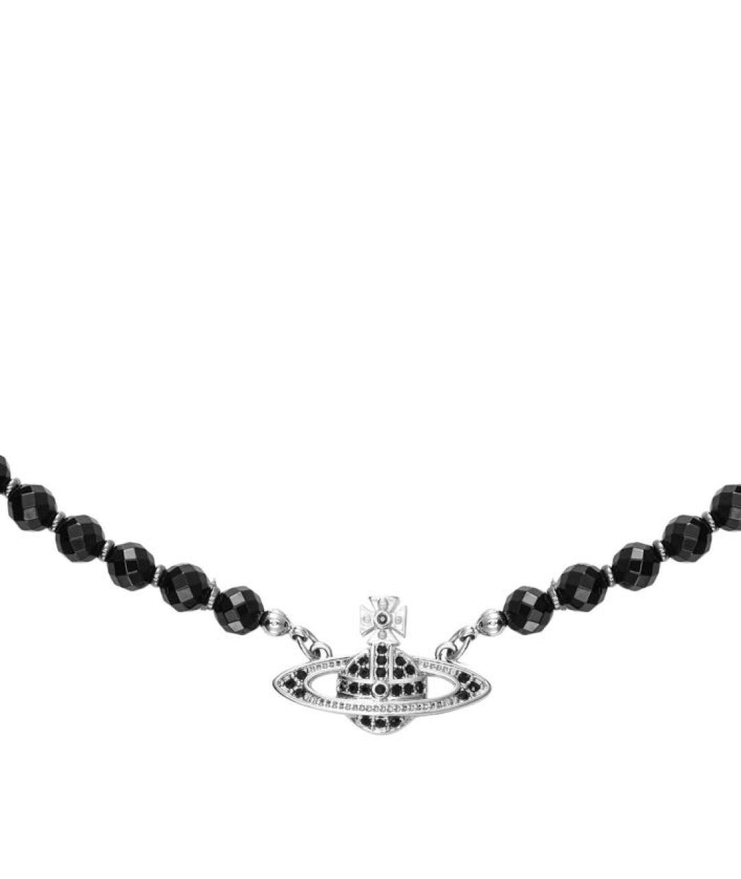 VIVIENNE WESTWOOD Черное серебряное колье, фото 2