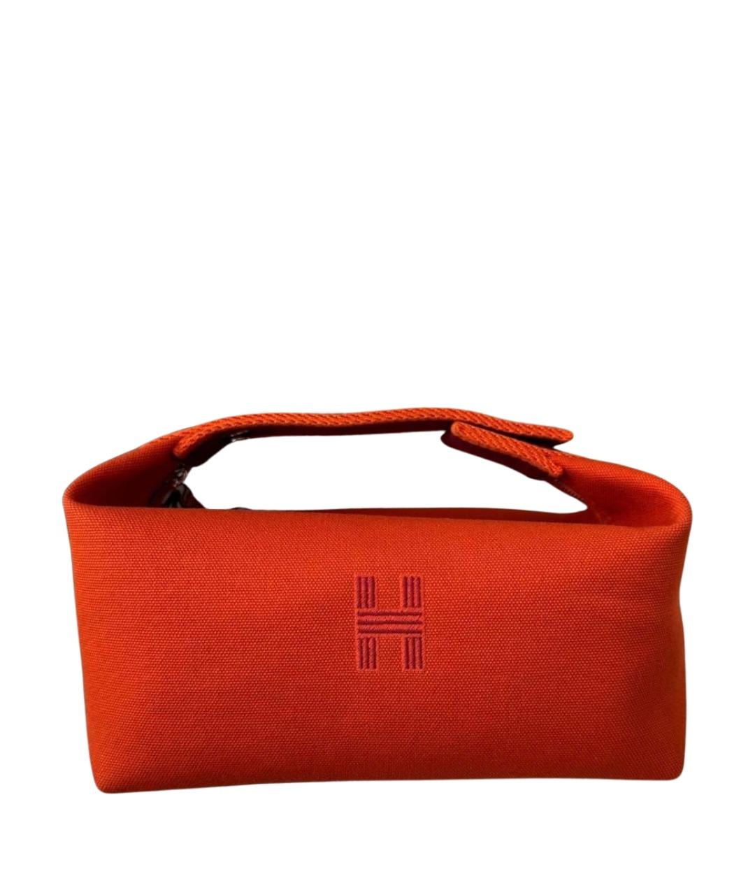 HERMES Оранжевая канва косметичка, фото 1