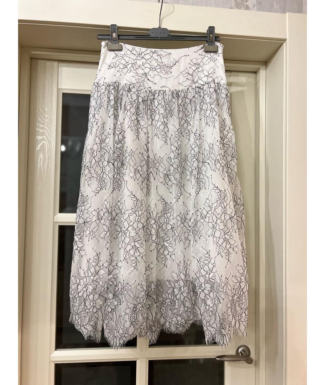 ERMANNO SCERVINO Белая вискозная юбка миди, фото 8
