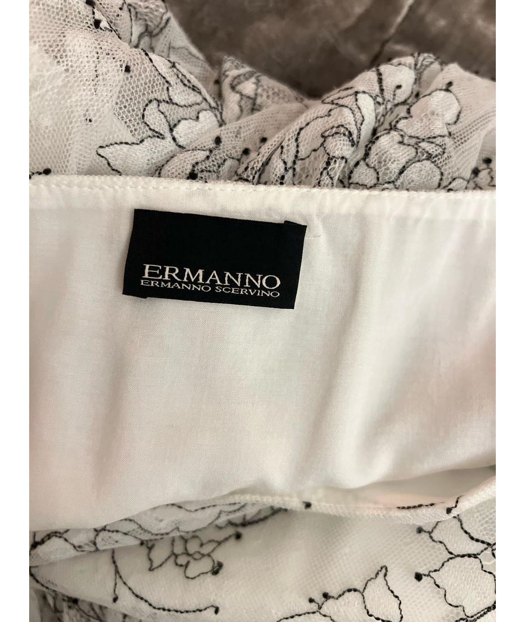 ERMANNO SCERVINO Белая вискозная юбка миди, фото 7