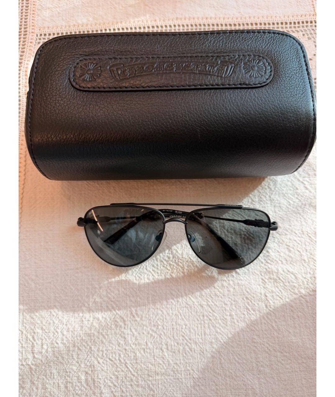 CHROME HEARTS Черные металлические солнцезащитные очки, фото 3
