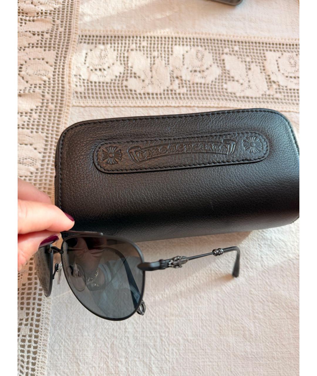 CHROME HEARTS Черные металлические солнцезащитные очки, фото 2