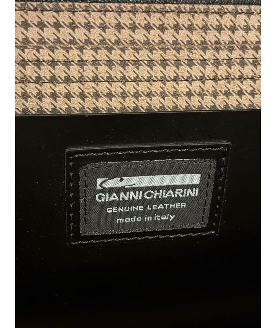 Gianni Chiarini Черная кожаная сумка тоут, фото 5