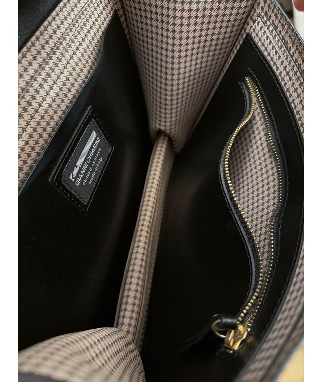 Gianni Chiarini Черная кожаная сумка тоут, фото 4