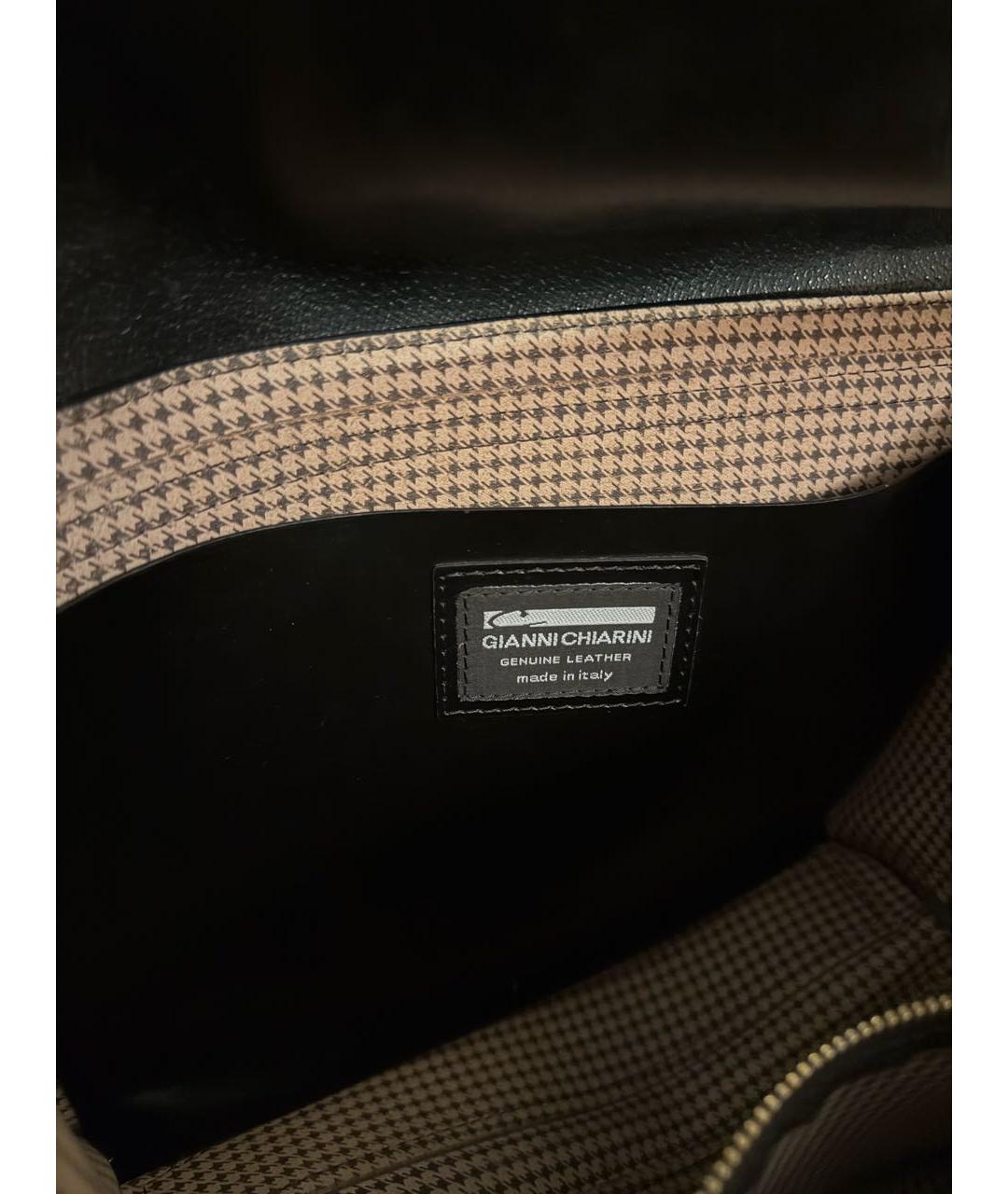 Gianni Chiarini Черная кожаная сумка тоут, фото 7