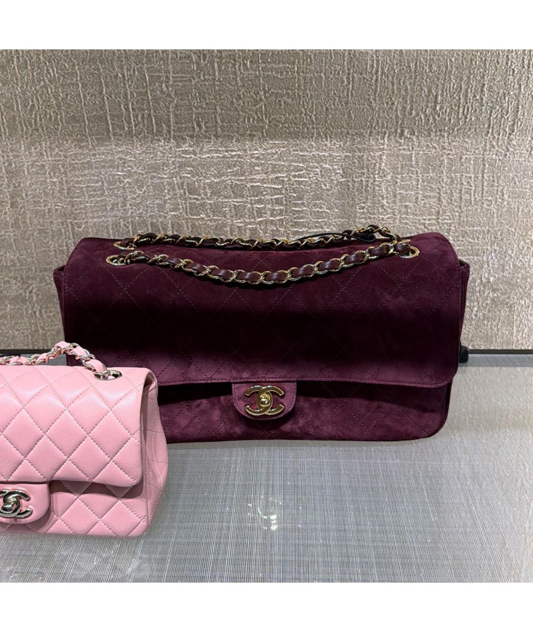 CHANEL Бордовая замшевая сумка через плечо, фото 3