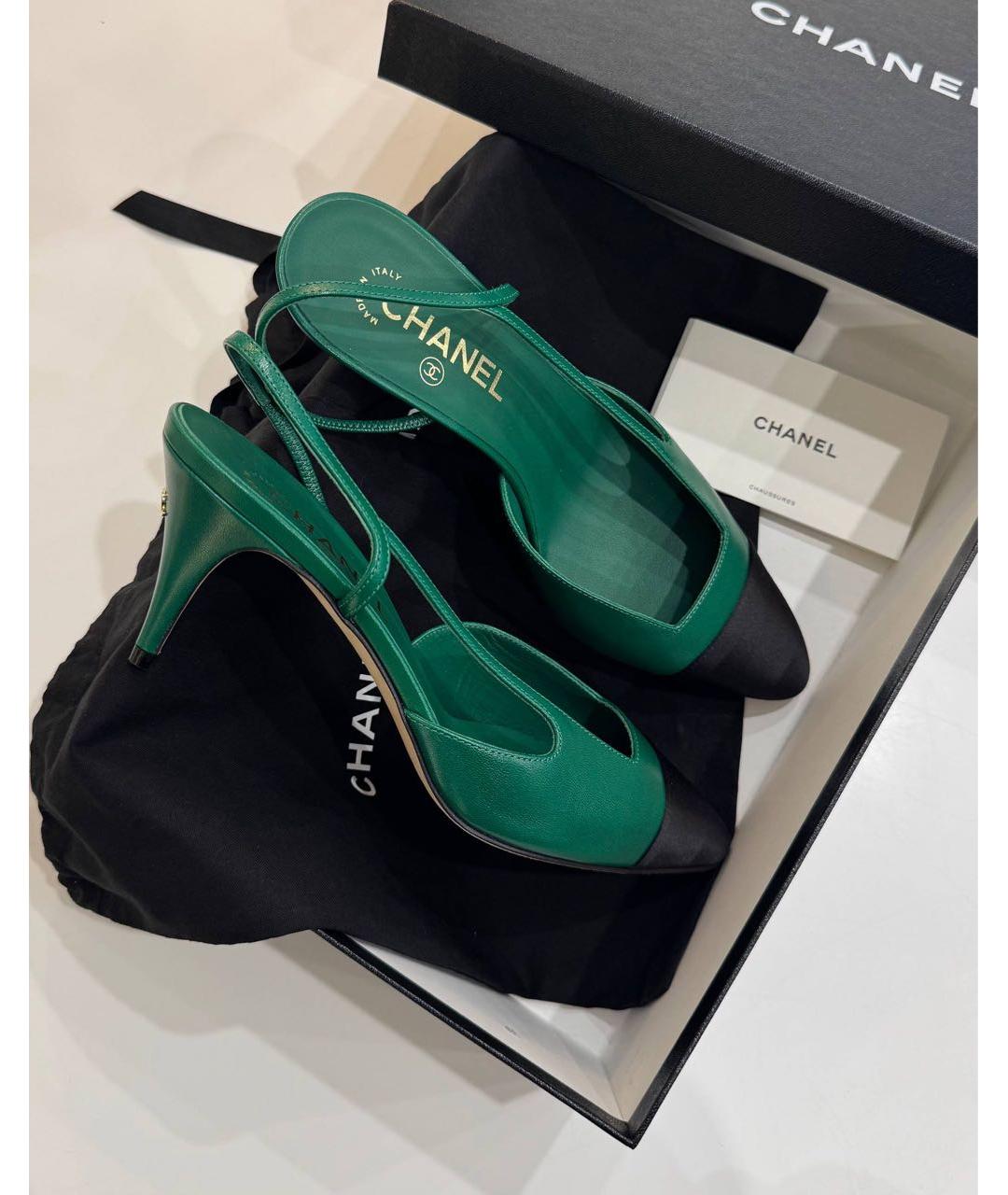 CHANEL Зеленые кожаные туфли, фото 2