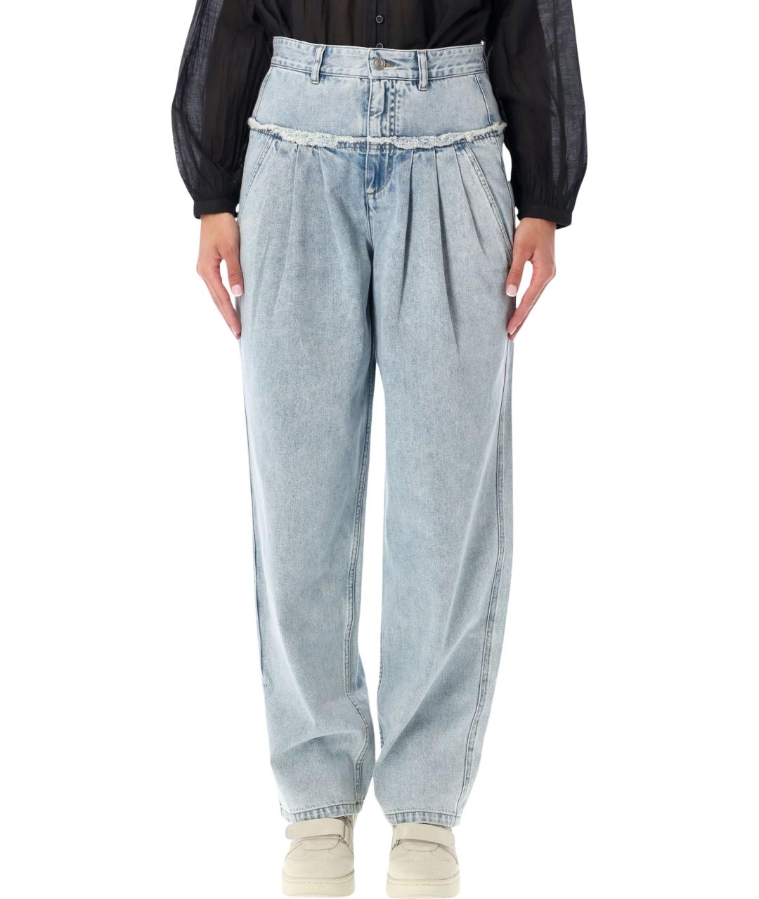 ISABEL MARANT Голубые хлопковые прямые джинсы, фото 1