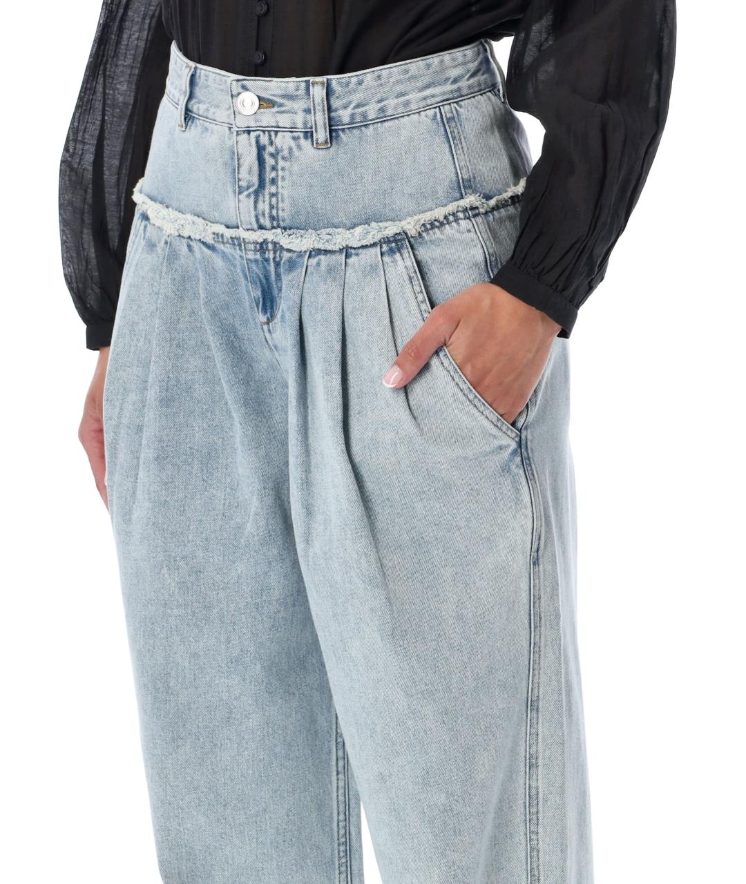 ISABEL MARANT Голубые хлопковые прямые джинсы, фото 3
