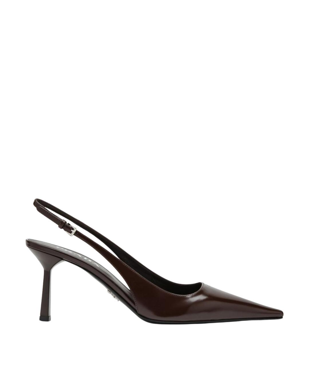 PRADA Коричневые кожаные туфли, фото 1