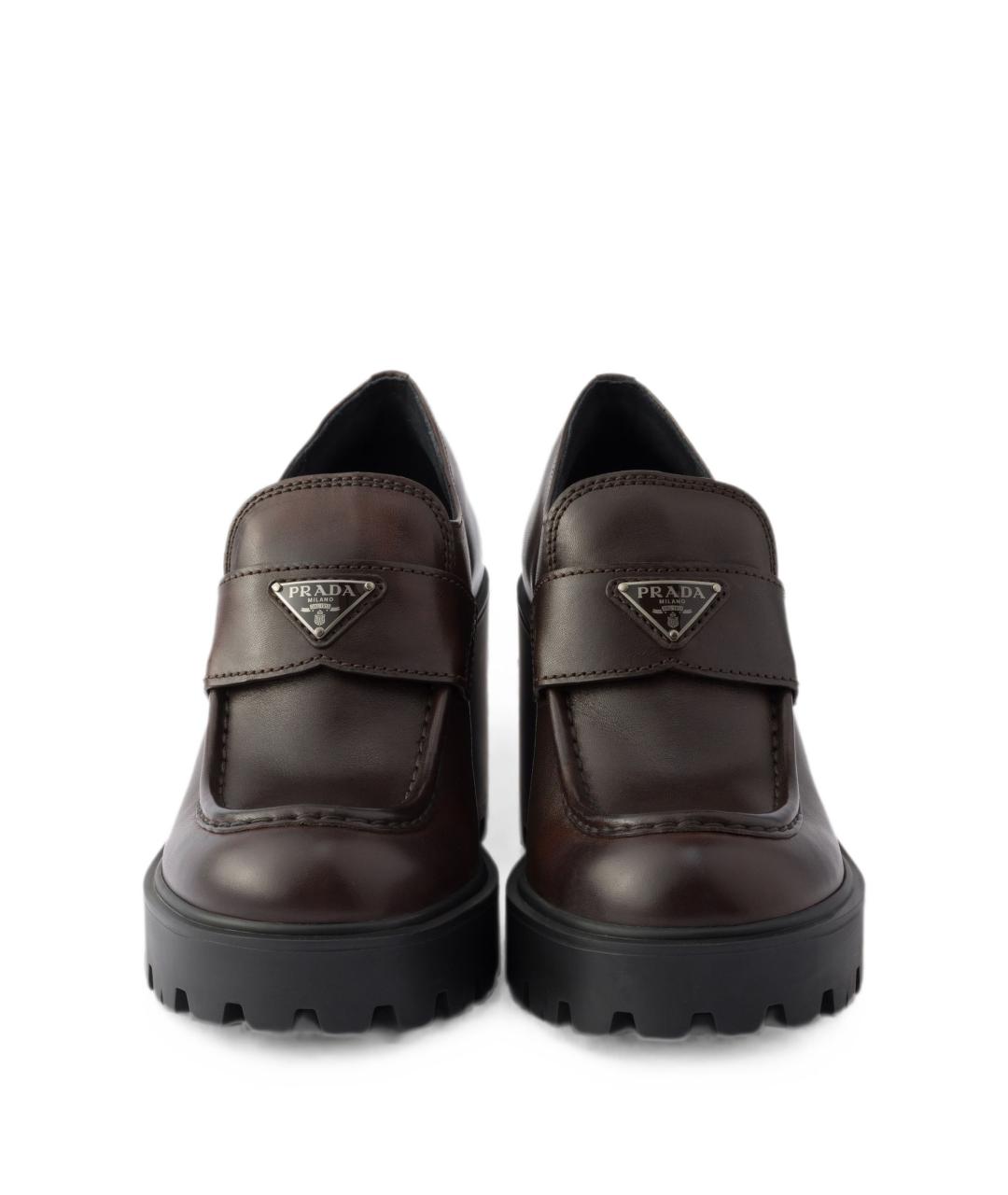 PRADA Зеленые кожаные лоферы, фото 3