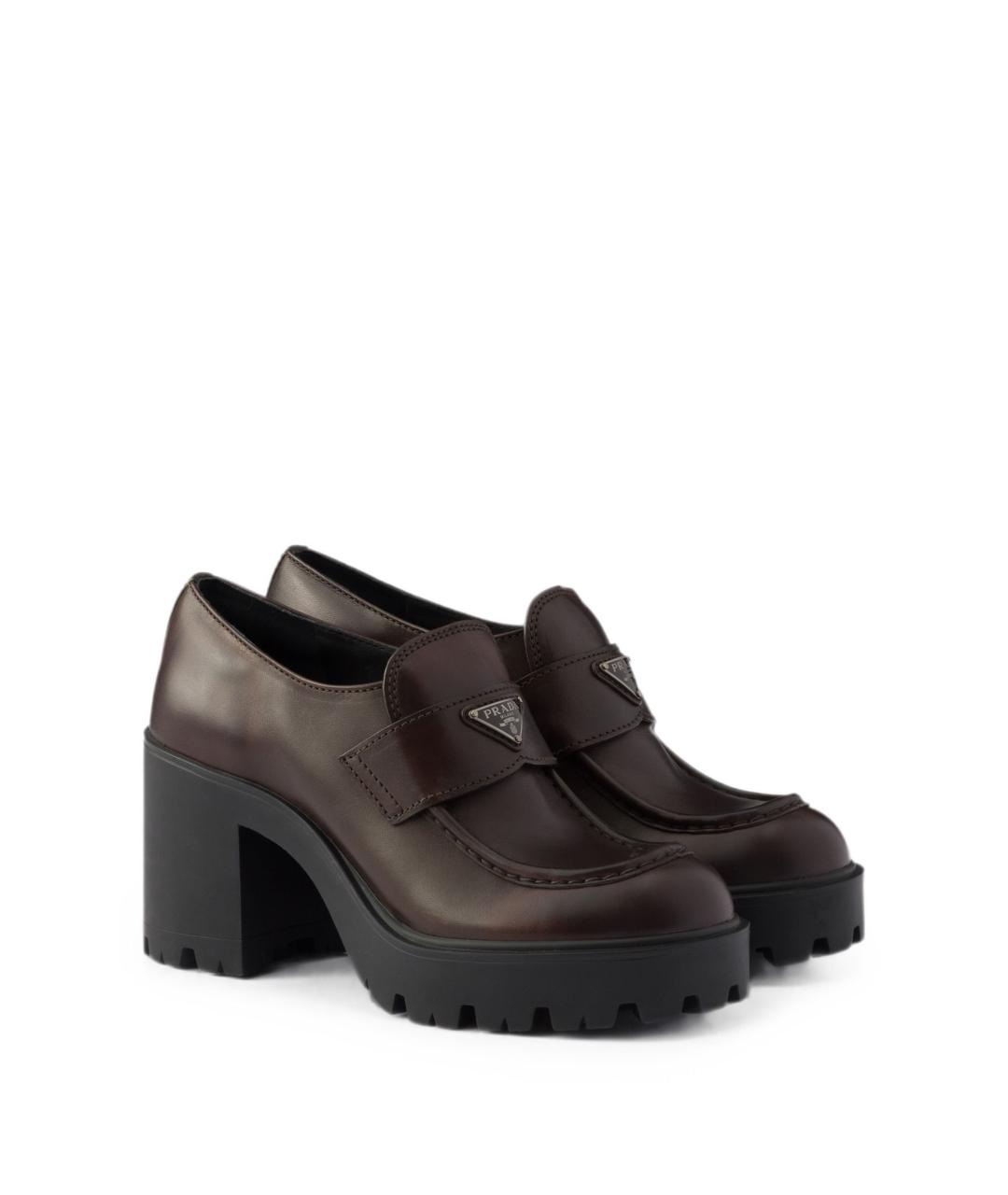 PRADA Зеленые кожаные лоферы, фото 4