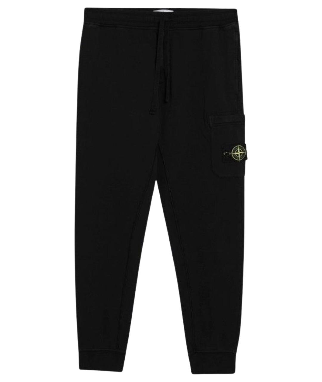 STONE ISLAND Черные хлопковые повседневные брюки, фото 1