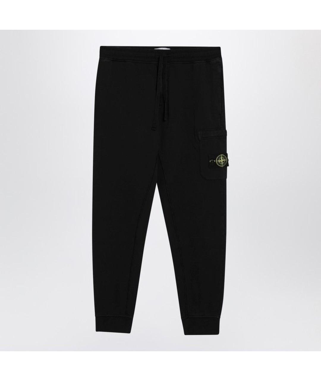 STONE ISLAND Черные хлопковые повседневные брюки, фото 3