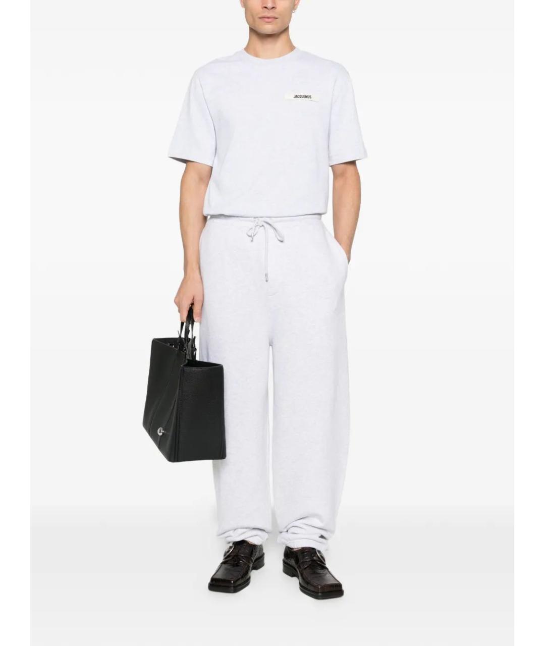 JACQUEMUS Серая хлопковая футболка, фото 2