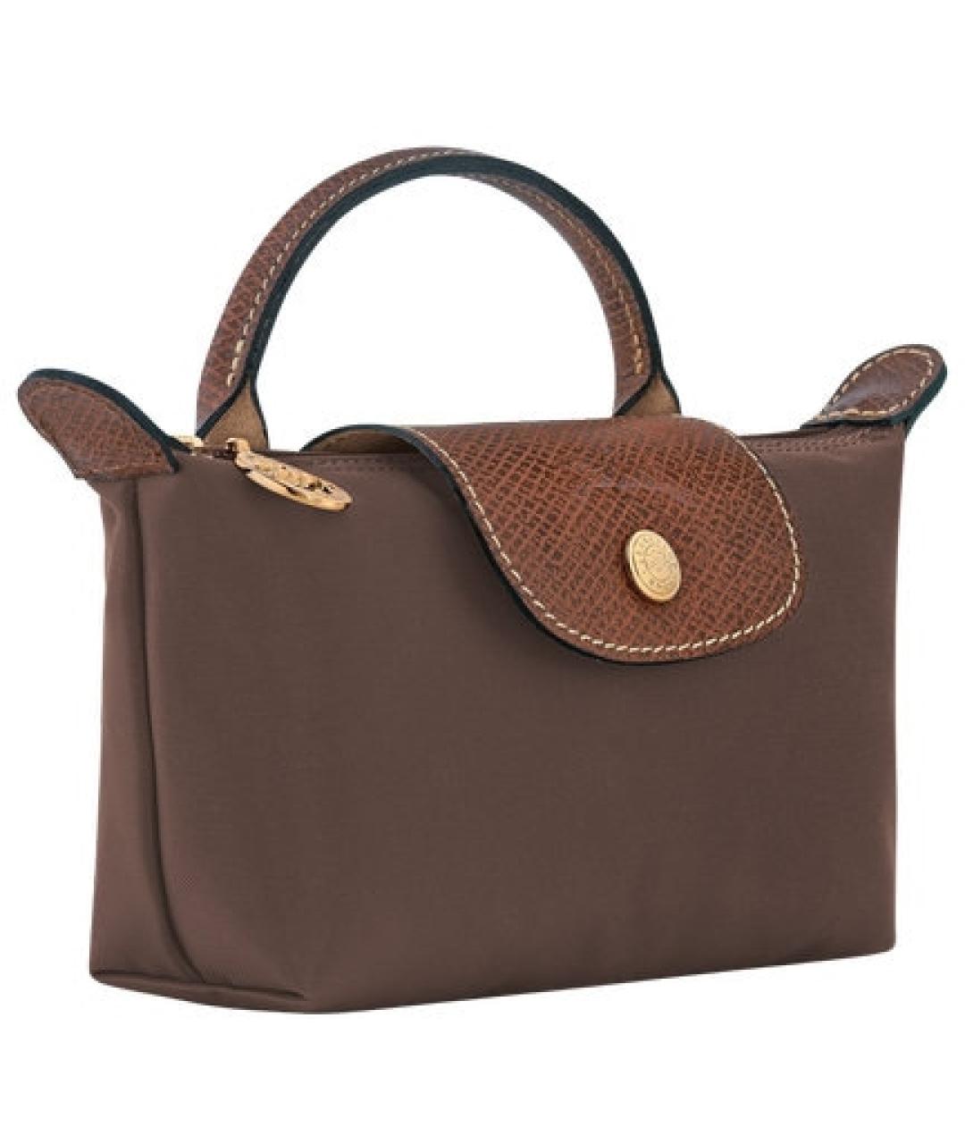 LONGCHAMP Коричневая нейлоновая сумка с короткими ручками, фото 2