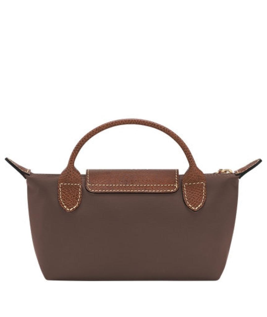 LONGCHAMP Коричневая нейлоновая сумка с короткими ручками, фото 3