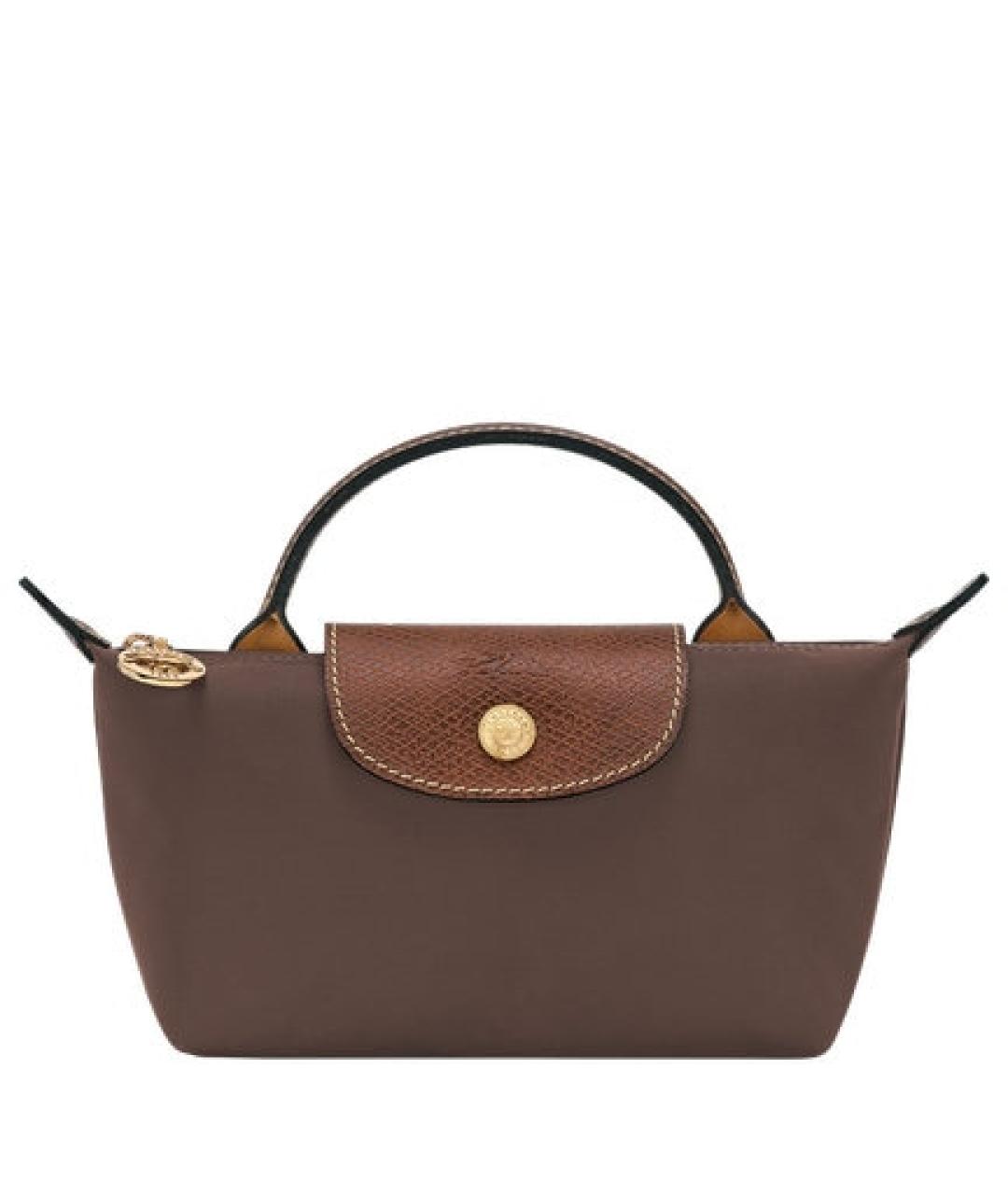 LONGCHAMP Коричневая нейлоновая сумка с короткими ручками, фото 1