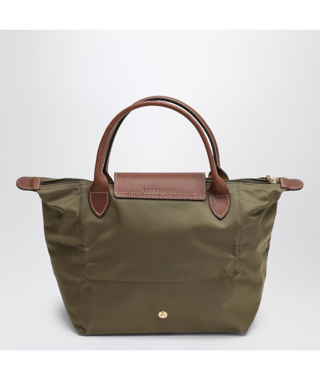 LONGCHAMP Зеленая нейлоновая сумка с короткими ручками, фото 2