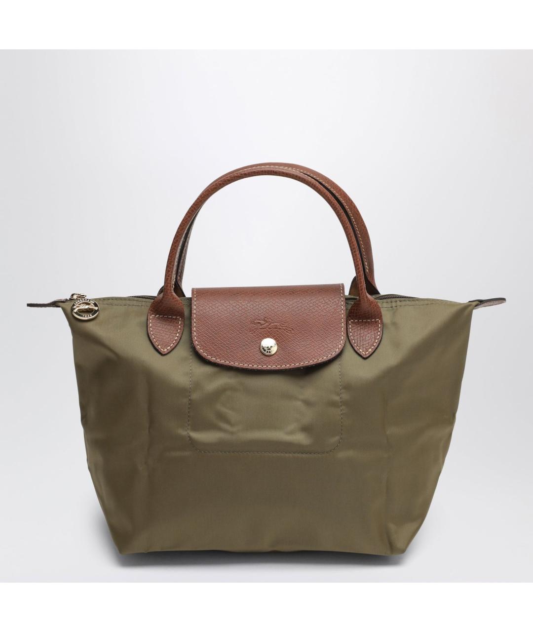 LONGCHAMP Зеленая нейлоновая сумка с короткими ручками, фото 3