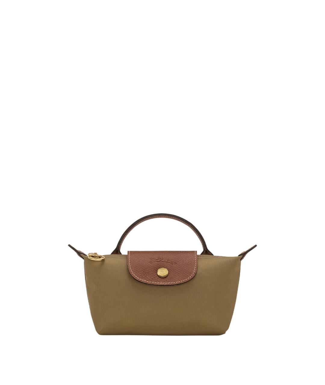 LONGCHAMP Зеленая нейлоновая сумка с короткими ручками, фото 1