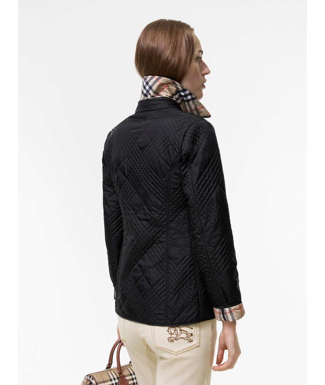 BURBERRY Черная полиамидовая куртка, фото 4